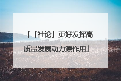 「社论」更好发挥高质量发展动力源作用