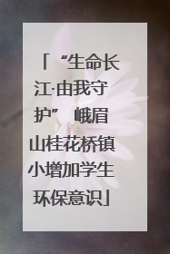 “生命长江·由我守护” 峨眉山桂花桥镇小增加学生环保意识