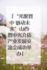“光聚晋中 链动未来”山西·晋中光介质产业发展交流会成功举办
