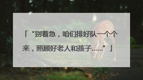 “别着急，咱们排好队一个个来，照顾好老人和孩子……”