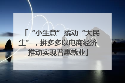 “小生意”撬动“大民生”，拼多多以电商经济推动实现普惠就业