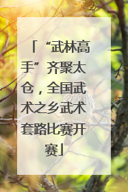“武林高手”齐聚太仓，全国武术之乡武术套路比赛开赛