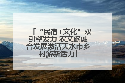 “民宿+文化”双引擎发力 农文旅融合发展激活天水市乡村游新活力