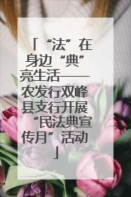 “法”在身边“典”亮生活——农发行双峰县支行开展“民法典宣传月”活动