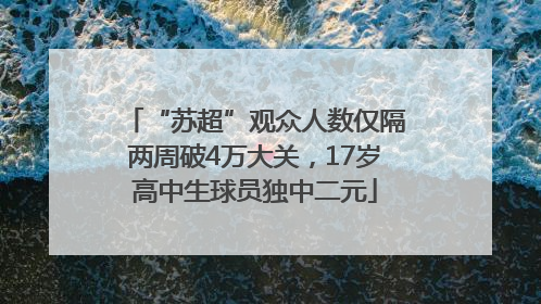 “苏超”观众人数仅隔两周破4万大关，17岁高中生球员独中二元