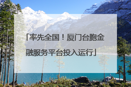 率先全国！厦门台胞金融服务平台投入运行
