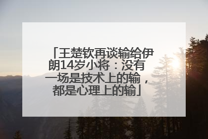 王楚钦再谈输给伊朗14岁小将：没有一场是技术上的输，都是心理上的输
