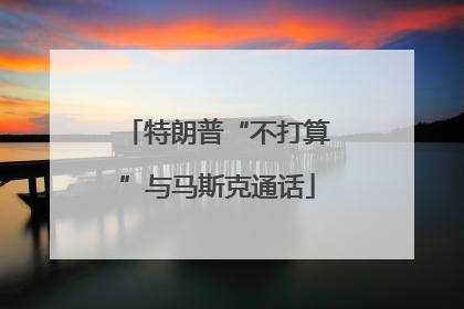 特朗普“不打算”与马斯克通话