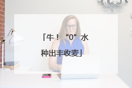 牛！“0”水种出丰收麦