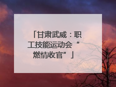 甘肃武威：职工技能运动会“燃情收官”