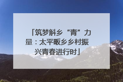 筑梦斛乡“青”力量：太平畈乡乡村振兴青春进行时