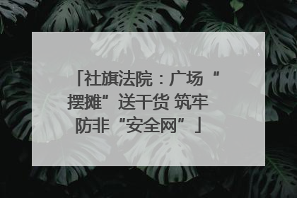 社旗法院：广场“摆摊”送干货 筑牢防非“安全网”