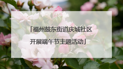 福州鼓东街道庆城社区开展端午节主题活动