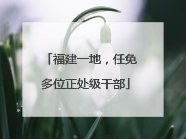 福建一地，任免多位正处级干部