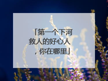 第一个下河救人的好心人，你在哪里