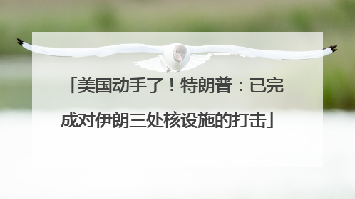 美国动手了！特朗普：已完成对伊朗三处核设施的打击