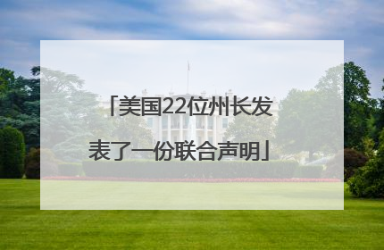 美国22位州长发表了一份联合声明