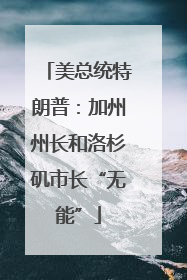 美总统特朗普：加州州长和洛杉矶市长“无能”