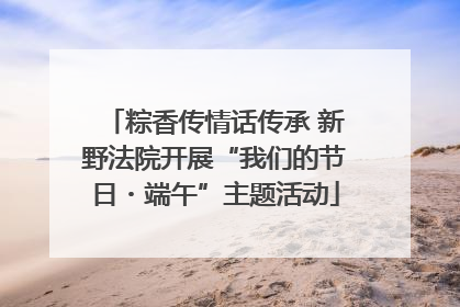 粽香传情话传承 新野法院开展“我们的节日・端午”主题活动