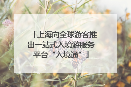 上海向全球游客推出一站式入境游服务平台“入境通”