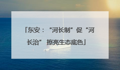 东安：“河长制”促“河长治” 擦亮生态底色