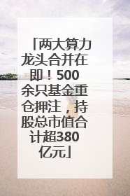 两大算力龙头合并在即！500余只基金重仓押注，持股总市值合计超380亿元