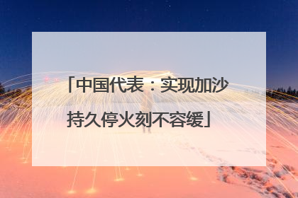 中国代表：实现加沙持久停火刻不容缓