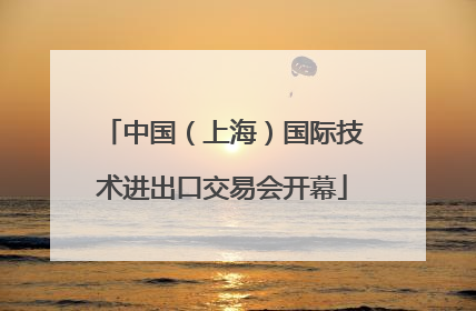 中国（上海）国际技术进出口交易会开幕