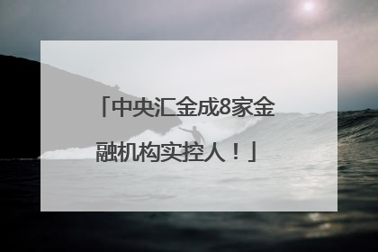 中央汇金成8家金融机构实控人！