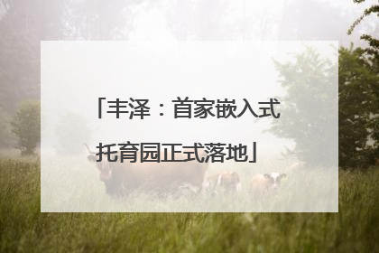 丰泽：首家嵌入式托育园正式落地