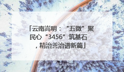 云南嵩明：“五微”聚民心“3456”筑基石，精治善治谱新篇