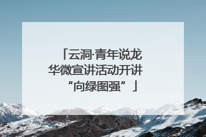 云洞·青年说龙华微宣讲活动开讲“向绿图强”