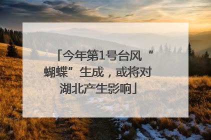 今年第1号台风“蝴蝶”生成，或将对湖北产生影响
