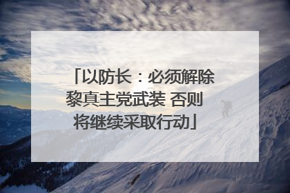 以防长：必须解除黎真主党武装 否则将继续采取行动