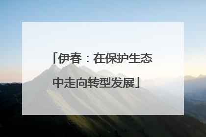 伊春：在保护生态中走向转型发展