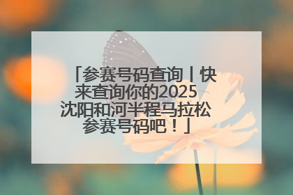 参赛号码查询丨快来查询你的2025沈阳和河半程马拉松参赛号码吧！