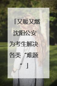 又暖又燃 沈阳公安为考生解决各类“难题”