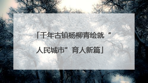 千年古镇杨柳青绘就“人民城市”育人新篇