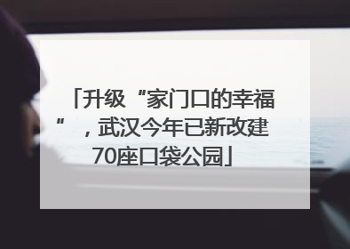 升级“家门口的幸福”，武汉今年已新改建70座口袋公园