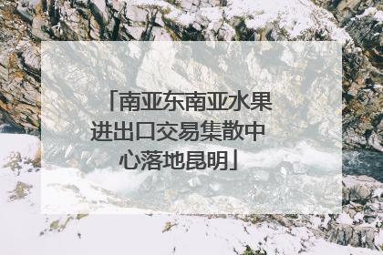 南亚东南亚水果进出口交易集散中心落地昆明