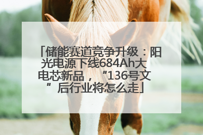 储能赛道竞争升级：阳光电源下线684Ah大电芯新品，“136号文”后行业将怎么走