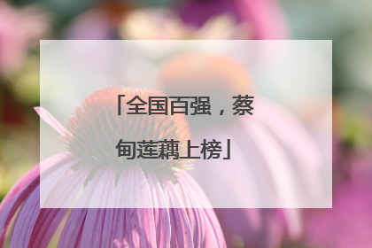 全国百强，蔡甸莲藕上榜