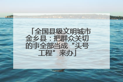 全国县级文明城市金乡县：把群众关切的事全部当成“头号工程”来办