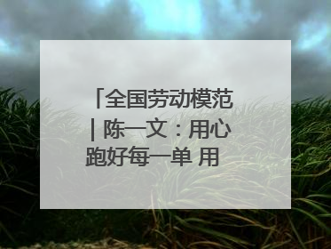 全国劳动模范｜陈一文：用心跑好每一单 用爱回馈这座城