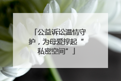 公益诉讼温情守护，为母爱撑起“私密空间”