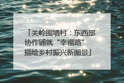 关岭围墙村：东西部协作铺就“幸福路” 描绘乡村振兴新图景