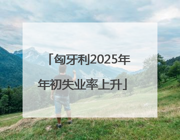 匈牙利2025年年初失业率上升