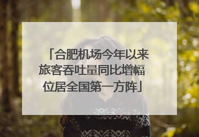 合肥机场今年以来旅客吞吐量同比增幅位居全国第一方阵