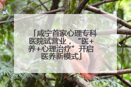 咸宁首家心理专科医院试营业，“医+养+心理治疗”开启医养新模式