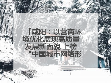 咸阳：以营商环境优化展现高质量发展新面貌 上榜“中国城市网络形象指数”报告